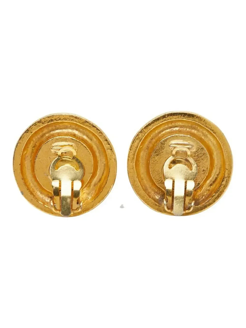 Chanel Cc Logo Round Clip-On Earrings #299650C62B